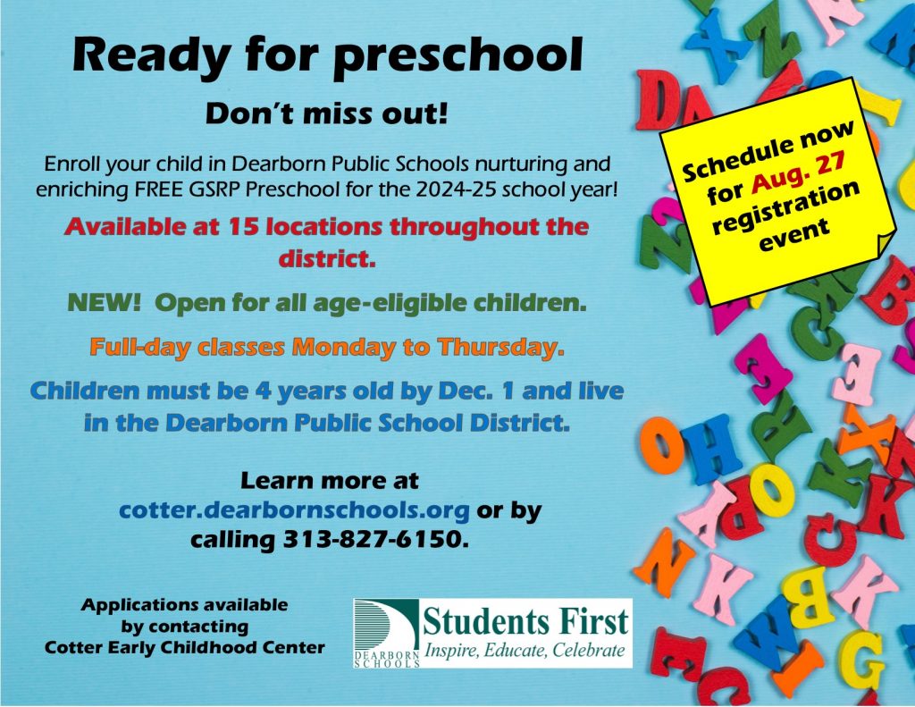 Flier for GSRP preschool