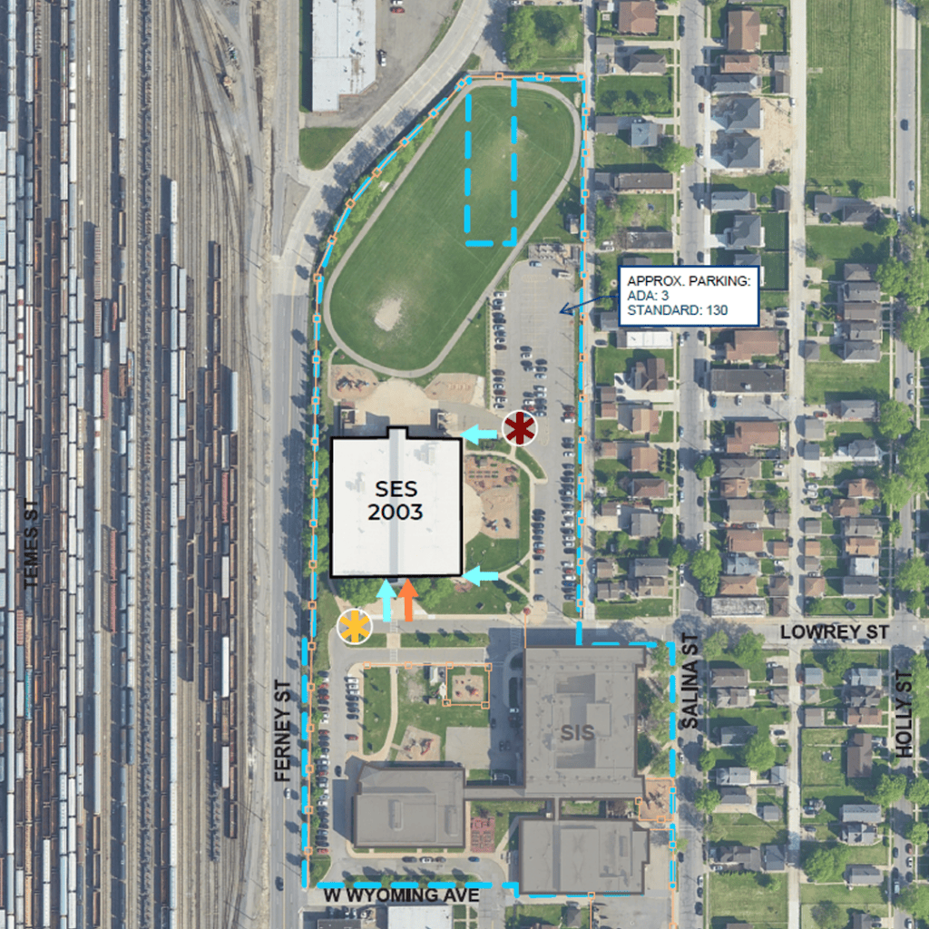 A satellite photo showing Salina Elementary was built in 2003